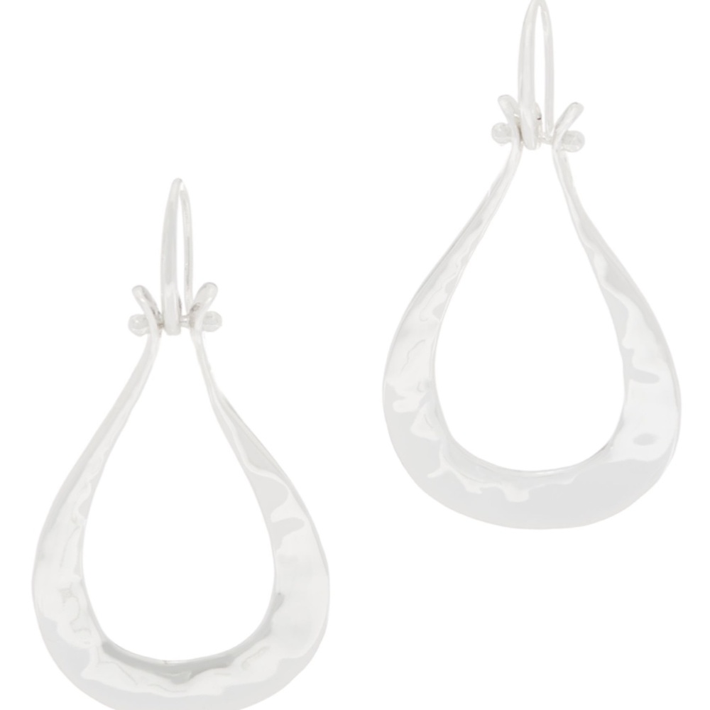 RLM Silver Hammered Drop Earrings